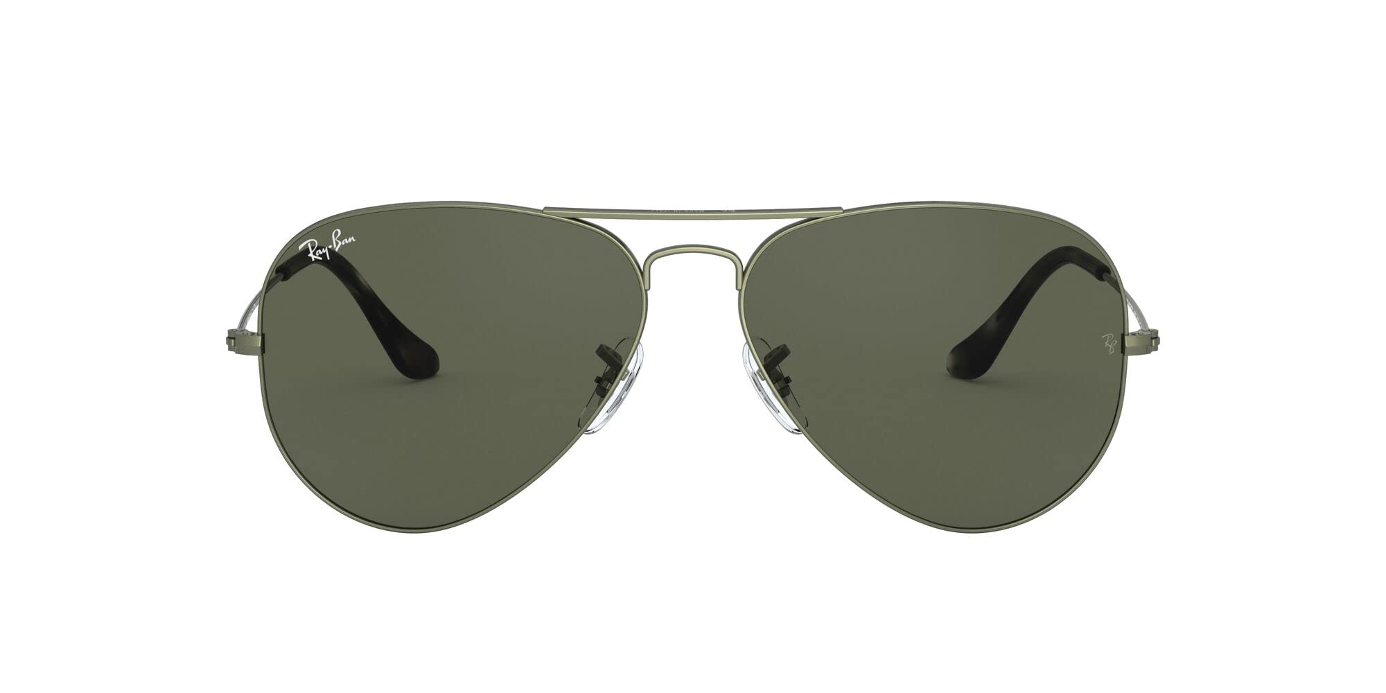 Ray-Ban RB3025 Classic Aviator Sunglasses, Sand Transparent Green