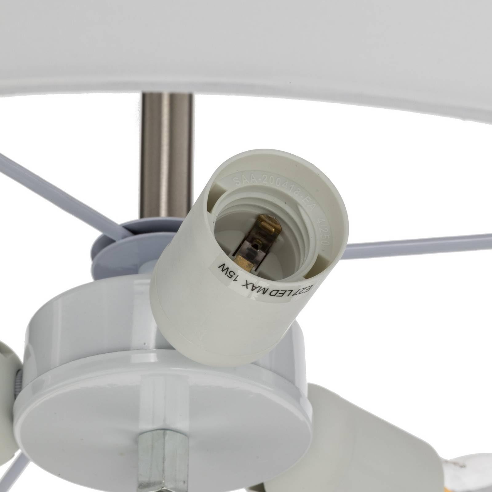 Lindby Textil Deckenleuchte rund 47 cm, Deckenlampe Stoff weiß 3x E27 max. 60W ohne Leuchtmittel Schlafzimmerlampe Wohnzimmerlampe Esszimmerlampe | Wohnzimmerlampe, e27, 3-flammig, moderne Stofflampe für Flur, Wohnzimmer, Schlafzimmer, Esszimmer