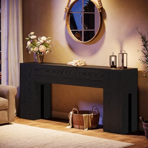 Image of Tribesigns 71-Inch Long Console Table for Entryway, Farmhouse Sofa Console Behind Couch, Entry Table for Hallway, Foyer, Living Room, Black