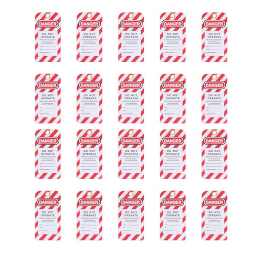 Étiquettes de sécurité rouge en plastique PVC réutilisables pour panneau industriel x20