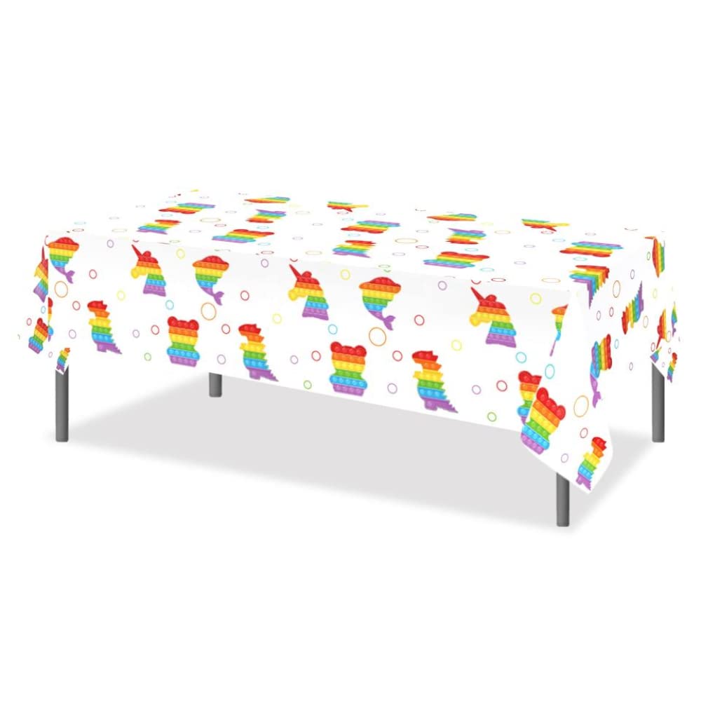 Push Pop it Bubble Fidget Toy Party Tableware Supplies for Boy Girls Birthday Decorations (Tablecover 130 cm x 220cm)