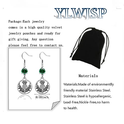 Outlander Inspired Scotland Thistle Dangle Earrings - Flower Jewelry Gift for Fans2