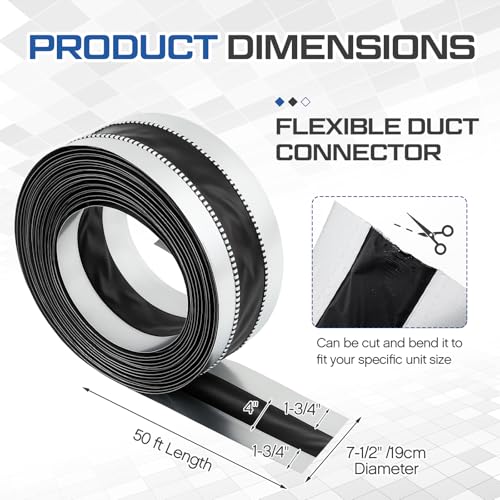 7-1/2" x 50 ft Vinyl Flexible Canvas Duct Connector Roll, HVAC Ducting by Zonon - Used condition - Image 2