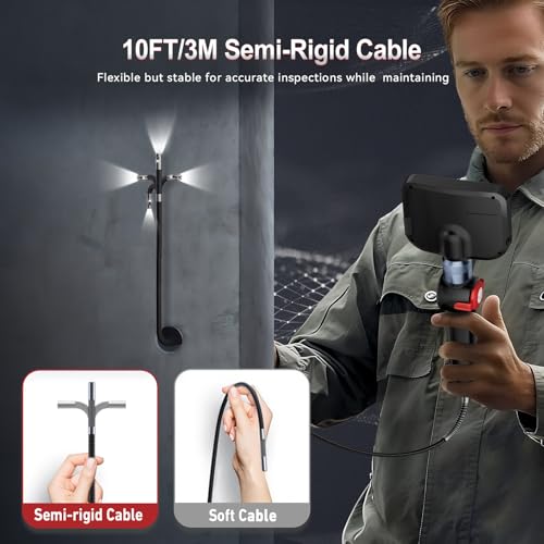 Image of Ralcam Dual Lens Articulating Borescope Camera with Light, Slim Probe