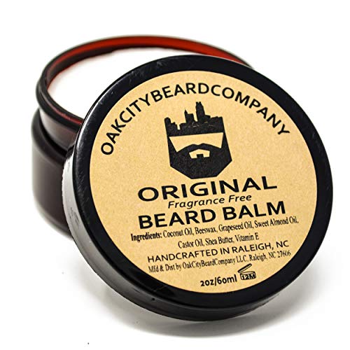 OakCityBeardCo. - Original - 2 Ounce - Beard Balm - Fragrance Free - Beard Conditioner