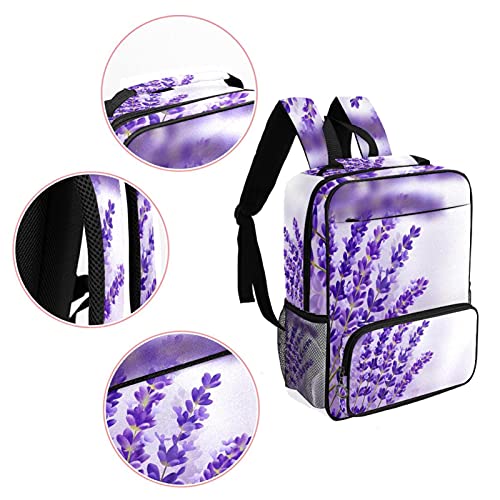 Sac à dos décontracté pour ordinateur portable imprimé lavande - 4