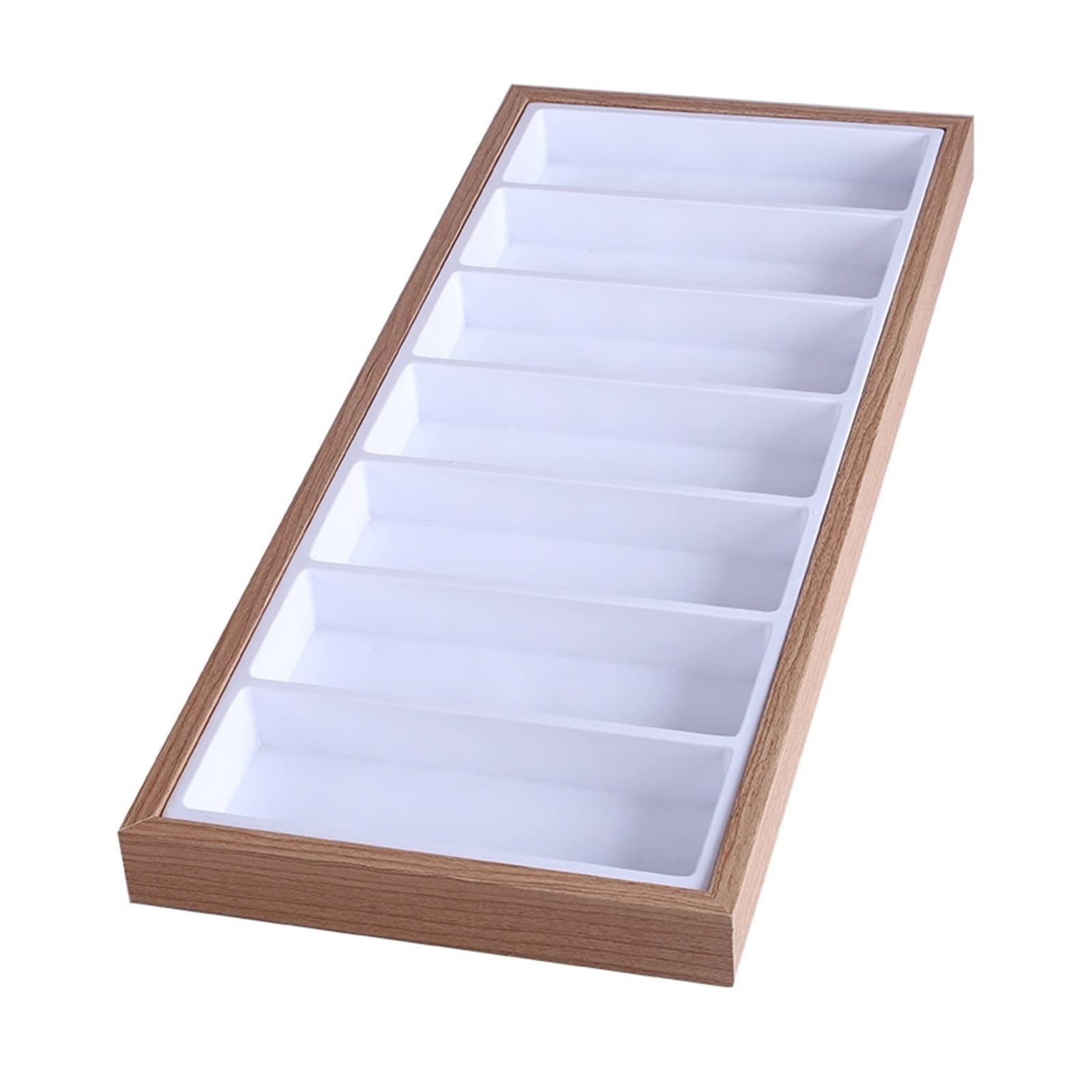 TEESONG Sonnenbrillen-Organizer, 7 Fächer, Sichtbox, Samt, Präsentationsbox, Schmuckaufbewahrung, Brillenhalter