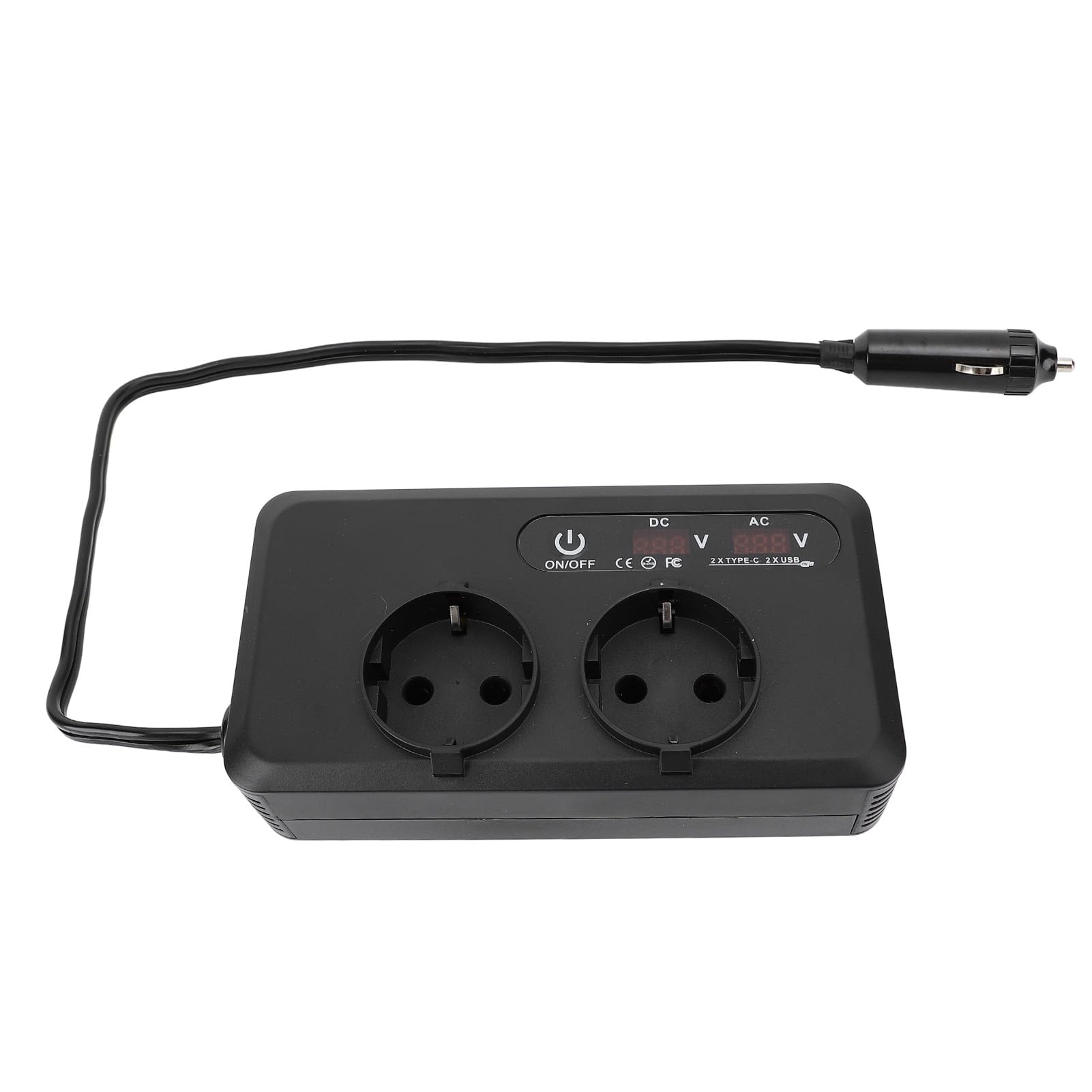 Cryfokt Inversor de Corriente para Coche 200W, Doble Toma de CA