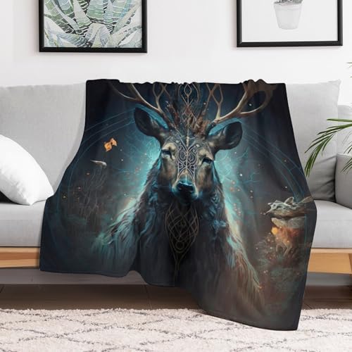 Manta de sofá con diseño de ciervo para tardes frías de cine 3