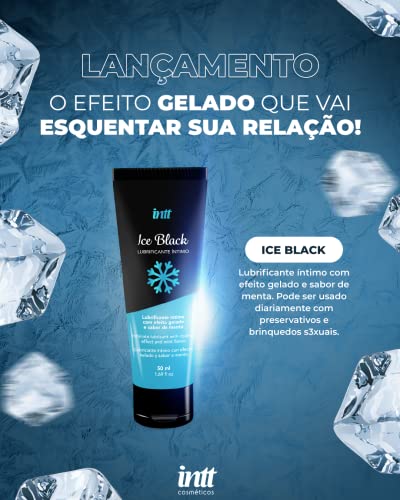 Gel Lubrificante Ice Black Menta 50ml Intt À Base d'Água Gela e Aquece - 2un