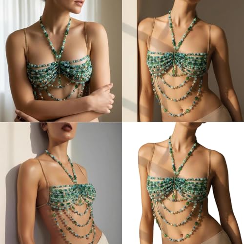 Cadena de pecho para mujer de moda colorida y versátil para vestidos 2