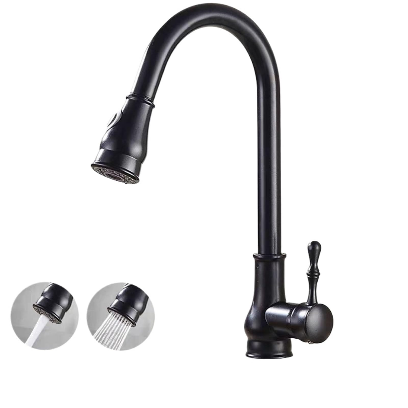 Lizhayg Color4 Pull Out Kitchen Tap Antique-Style Kitchen Pull-Out Splash-Proof Faucet, Washbasin, Universal Cold And Hot Sink, French Retro Nozzle(Color4)
