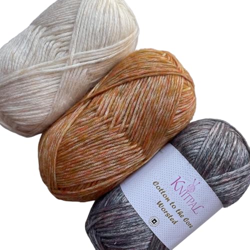 Image of Cotton to The Core Worsted Cotton Yarn, 3-Pack (654Yds /300G), Honeycomb