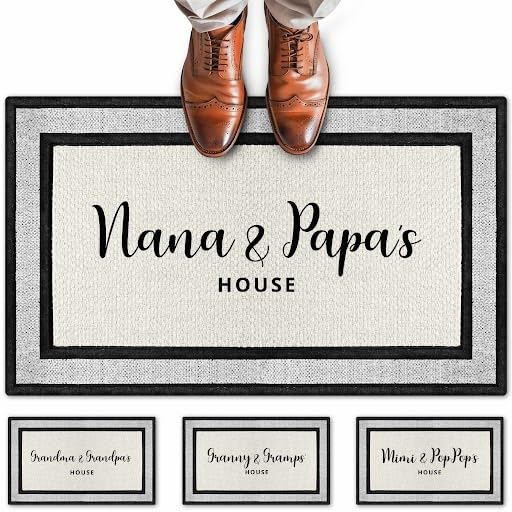 My Sign Center Personalized Grandparent's Doormat, Customizable Nana and Papa Front Doormat Indoor/Outdoor Anti Slip Backing,Grandma Nanny Granny