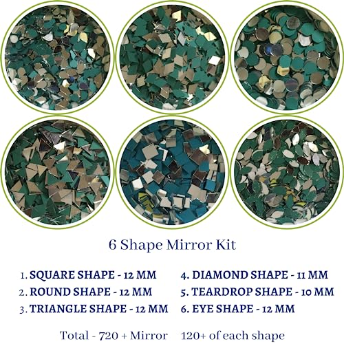 Image of Ceramic Cones & Mirror for Arts & Crafts, Lippan Art, Mandana Art, Texture, Pottery, Liner, DIY Decorative Purposes Kit for Artist, Hobbyists, Boys, Girls Above 5 Year+ (6 Cone & 6 Mirror)