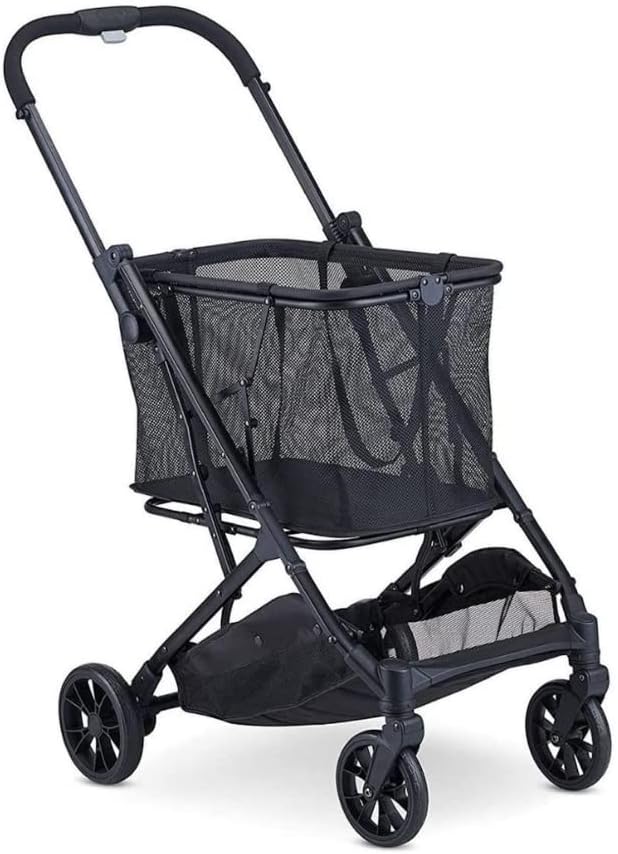 Boot Shopping Cart Featuring 70 lbs Total Weight Capacity, Stylish Removable Tote, Swivel Tires for Easy Steering, One-Handed Compact Fold, and One-Step Parking Brake (Black Frame)