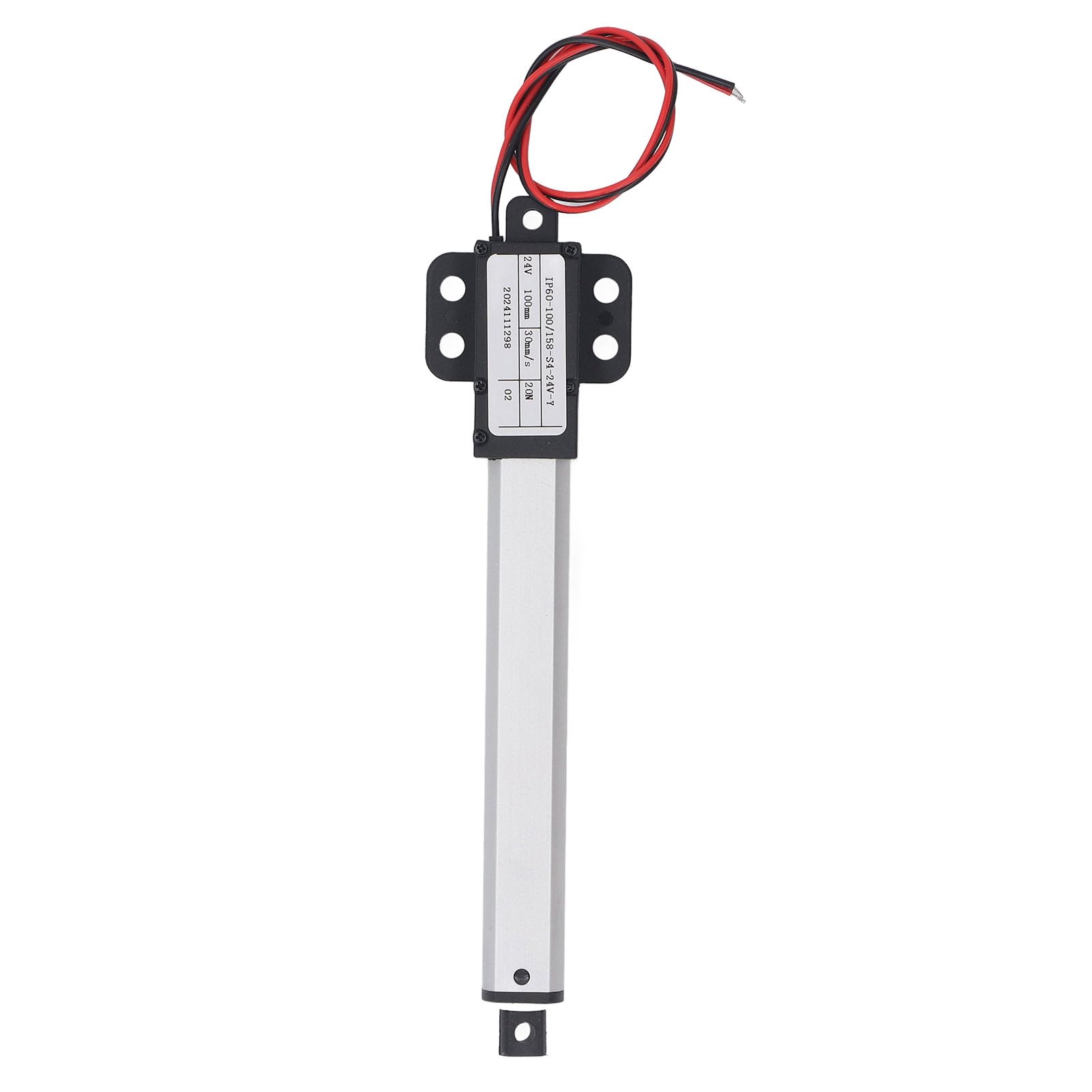 Ausla Actionneur Linéaire Électrique, 24V, 20N, Course 100mm, Vitesse 30mm/s, Aluminium et ABS, Protection IPX4