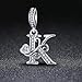 XOYOYZU Silver Letter Charm Fit for Pandora Charms Bracelet Alphabet Initial Dangle Charms Beads Jewelry Gifts for Women K