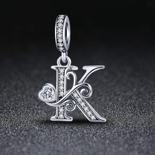 Silver Letter Charm Fit for Pandora Charms Bracelet Alphabet Initial Dangle Charms Beads Jewelry Gifts for Women4