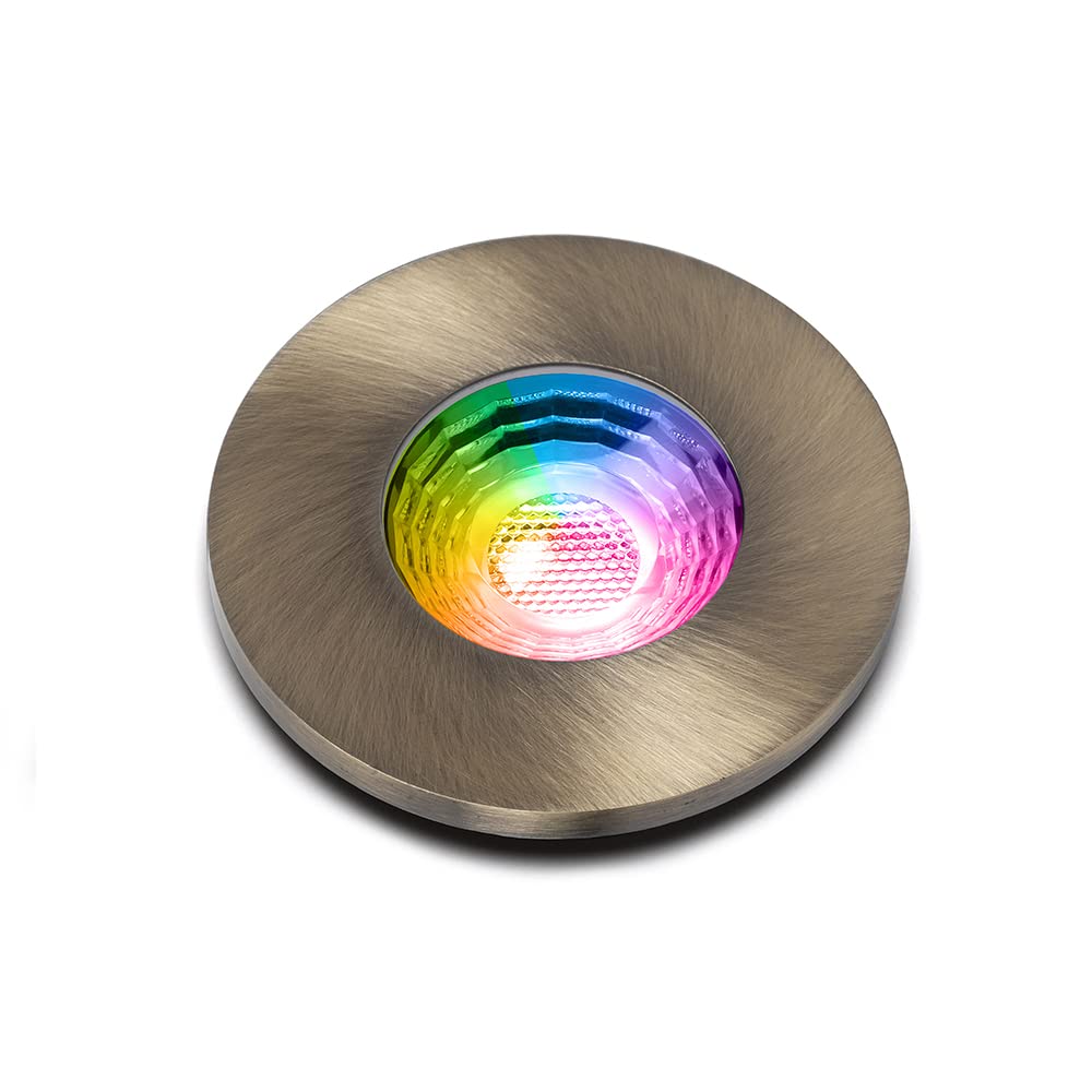 Lieber Antique Brass Ip65 Fire Rated Colour Changing Downlight Smart Spot Lights For Home Or Office. Works With Saxby Smart Home Free App.