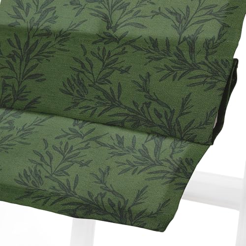 Image of TWOPAGES No Drill Cordless Vintage Leaf Print Roman Shades Linen Textured Roman Blinds for Windows, Custom Made Room Darkening Light Filtering Roman Window Shades, Moss, 1 Piece