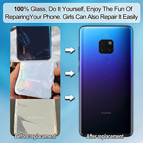 Eonpam Back Cover Glass for Huawei Mate 20 Rear Glass Replacement with Camera Lens + Repair Kit Genuine Rear Housing (Blue) - Image 4