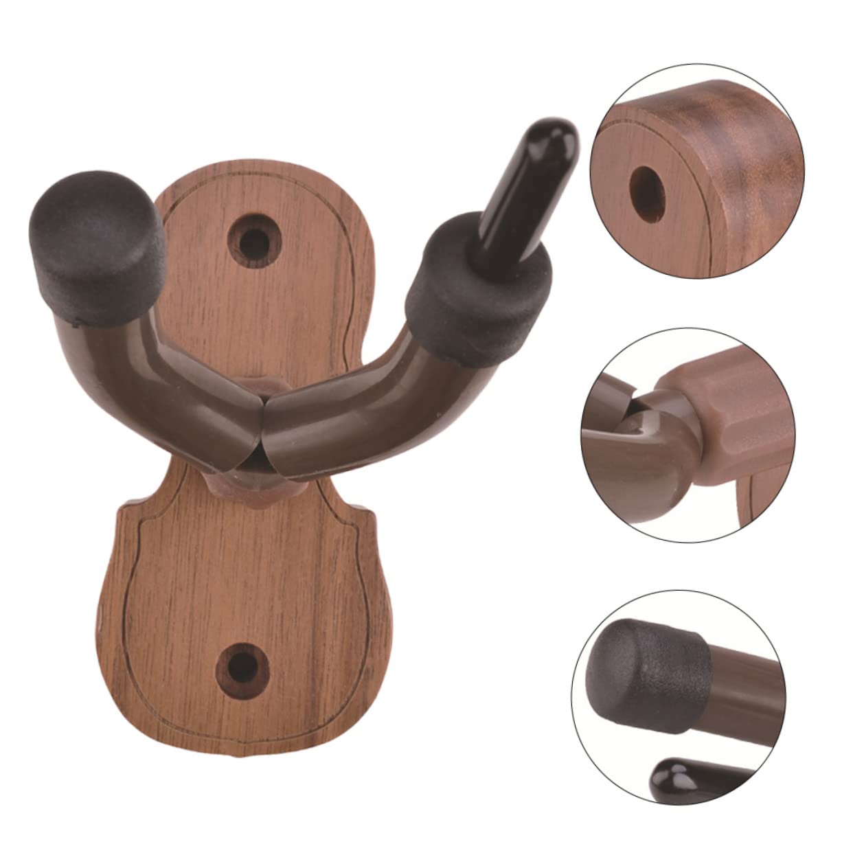Toddmomy Wall Mounted Violin Hanger with Walnut Base for Home and Durable and Stylish Violin Hook for Instruments