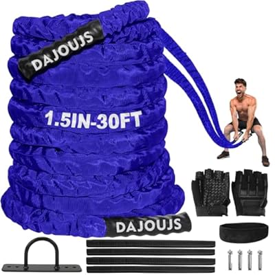 Battle Ropes for Home Gym 1.5Inch Diameter 30FT...