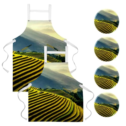 Tablier de serveuse multicolore haut de gamme pour bistrot et bar élégant