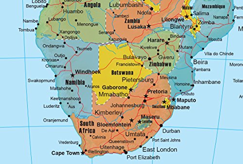 Swiftmaps Africa Wall Map GeoPolitical Edition (18x22 Laminated)