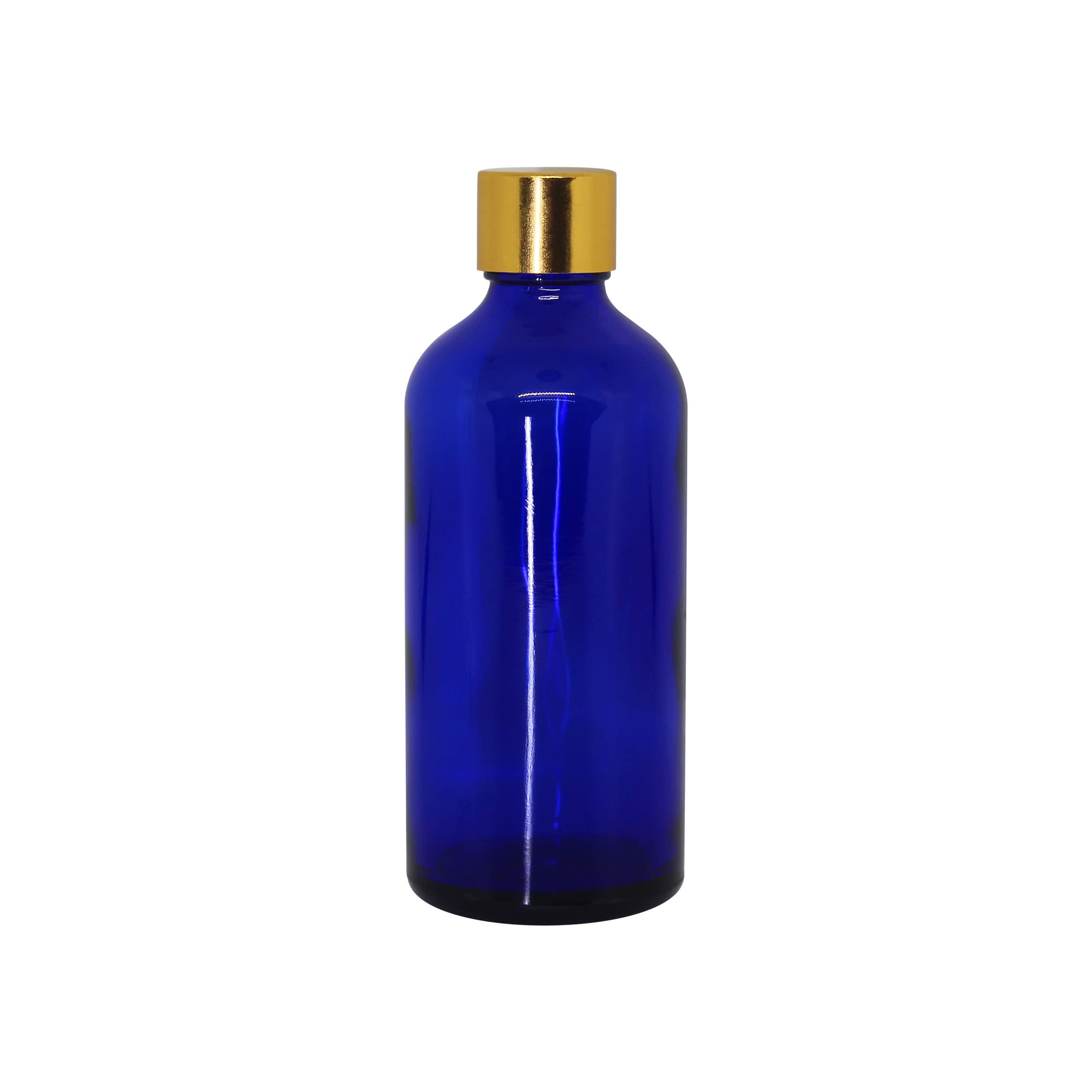 nsb herbals 100 ml Cobalt Blue Round Empty Glass Bottle + Gold Seal Cap + Safety Plug Refillable, Reusable, Leak Proof for Essential Oils, Blends, Perfumes & Face Oil (3)-image-21