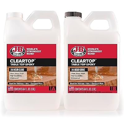 J-B Weld Tabletop Epoxy Resin, 1 Gallon Kit, 24 Hour Cure,Cures Clear, Scratch & Water Resistant
