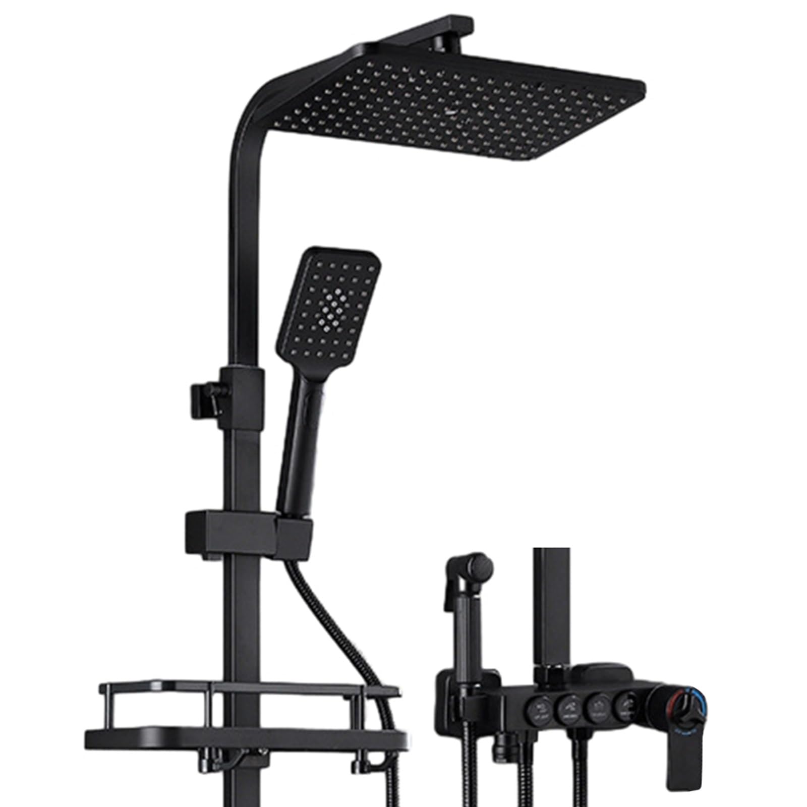 Pommeau de douche thermostatique mural pour une routine bien-être noir mat