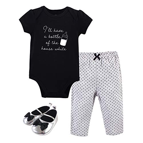 Image of Little Treasure Unisex Baby Cotton Bodysuit, Pant and Shoe Set