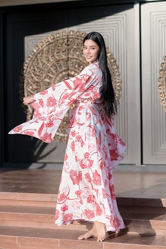Image of Na'Rak Women's Kimono Robe, Full-Wrap Yukata Style Long Soft Loungewear Luxury Dressing Gown