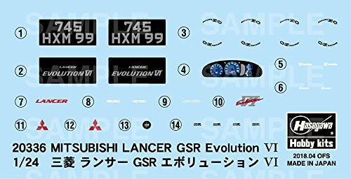 Maquette Mitsubishi Lancer Evolution VI Hasegawa 1:24 Haute Précision