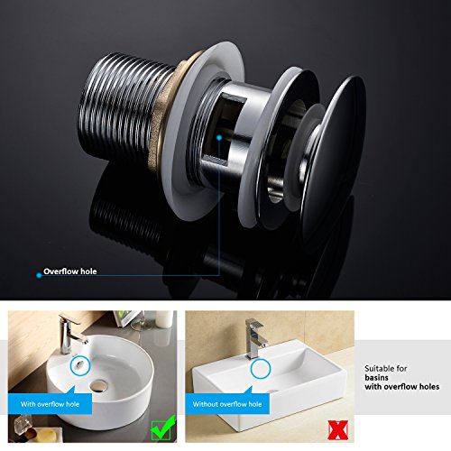 BONADE Piletta di scarico per lavabo Pop-Up 1 1/4