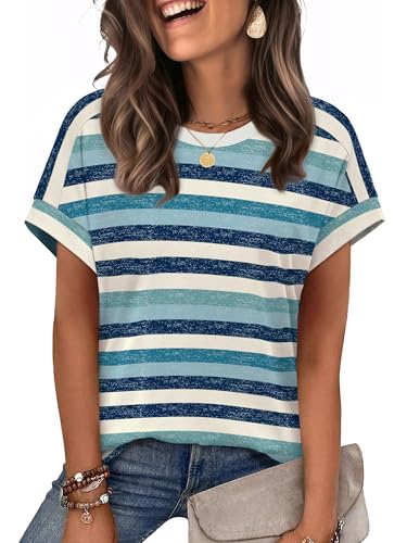 Image of WIHOLL Womens Tops Short Sleeve Shirts Summer Outfits 2026 Spring Dressy Casual Clothes Clothing