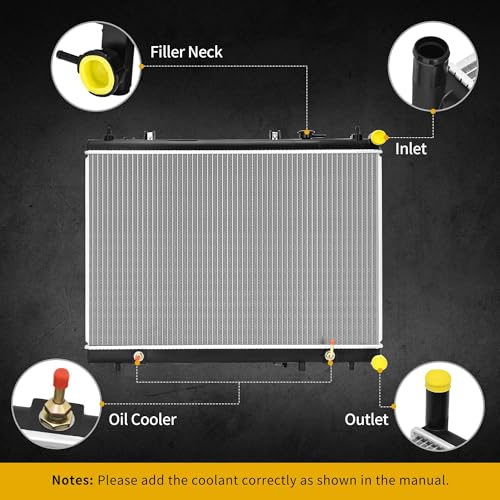 Image of DWVO Radiator Compatible with 2014 2015 2016 2017 2018 2019 2020 QX60 2013 INFINITI JX35 2013-2020 Pathfinder 2.5L 3.5L V6 L4 CU13348