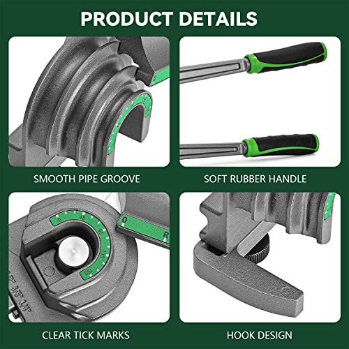 Antstone 1/4” 3/8” 1/2” O.D. Tubing Bender 3 in 1 Tube Bender 180° HVAC Copper Aluminum Tubes Bending Tool for Air Conditioning Refrigeration Repair - Image 3