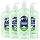Germ-X Advanced Hand Sanitizer with Aloe and Vitamin E, 1 Liter (Pack of 4), Less Drying Moisturizing Gel, No Rinse Formula, Pump Bottle