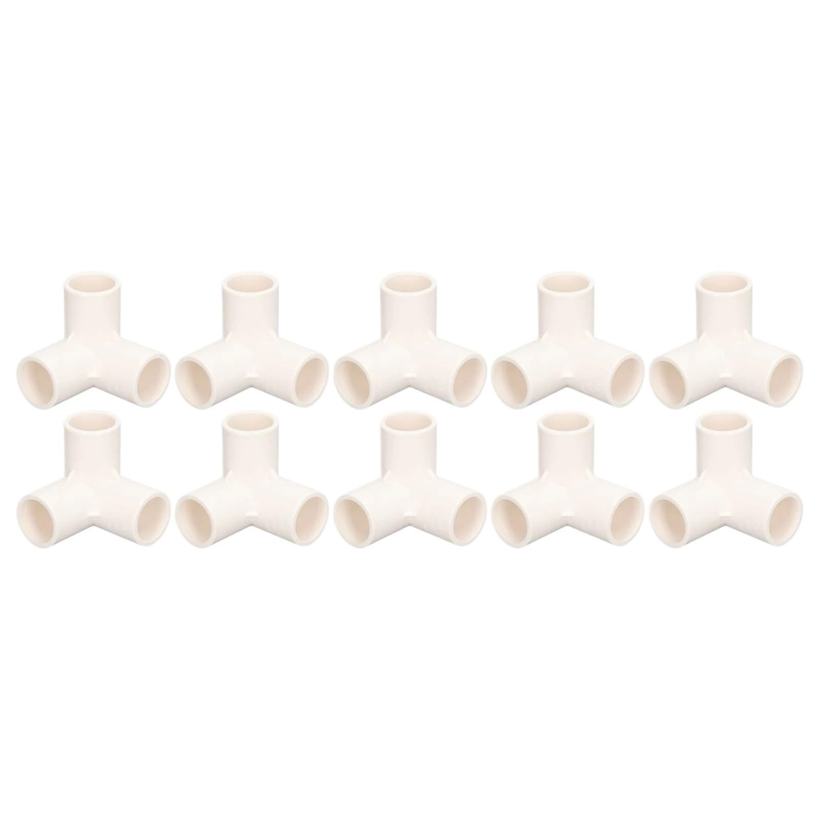 Accesorios PVC De 3 Vías 10 Uds Accesorios de tubería 3 vías Conector en T plástico PVC Esquina Codo 25mm diámetro Interior Blanco