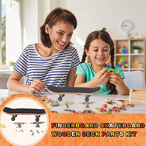 Jexine 6 Sets Diy Fingerboard Kit Fingerboard Accessories Mini Finger Skateboard Parts Include 12 Brackets 54 Screws 30 Nuts 6 Screwdriver 24 Fingerboard Wheels Tool For 96Mm Fingerboard Not Included #TOP4