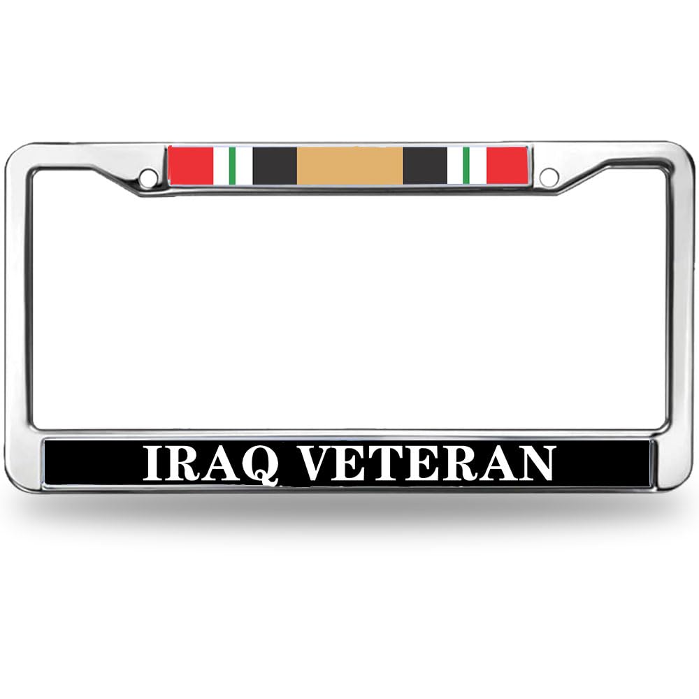 Iraqi Veteran Pride Chrome License Plate Frame US Army Pride License Plate Frame for Family Members