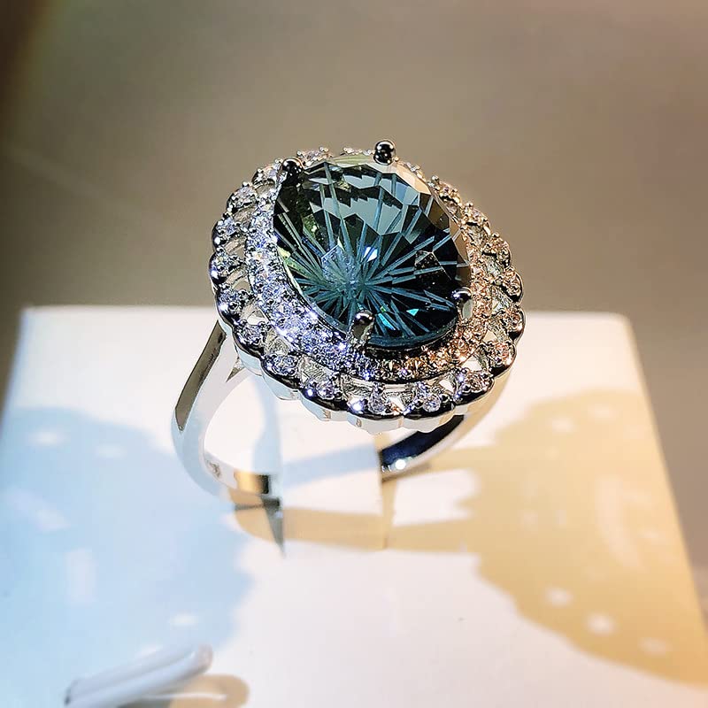 Amazon.com: Blue Topaz Ring Natural Smoky Blue Topaz Ring Gemstone 