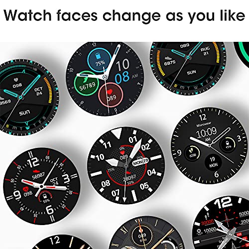 L19 Smart Watch,IP68 Waterdicht Rond Touchscreen 380 Mah Batterij Smartwatch,Fitness Tracker Met Hartslag- En Slaapstappenteller,Voor Mannen/Vrouwen,B - Afbeelding 4