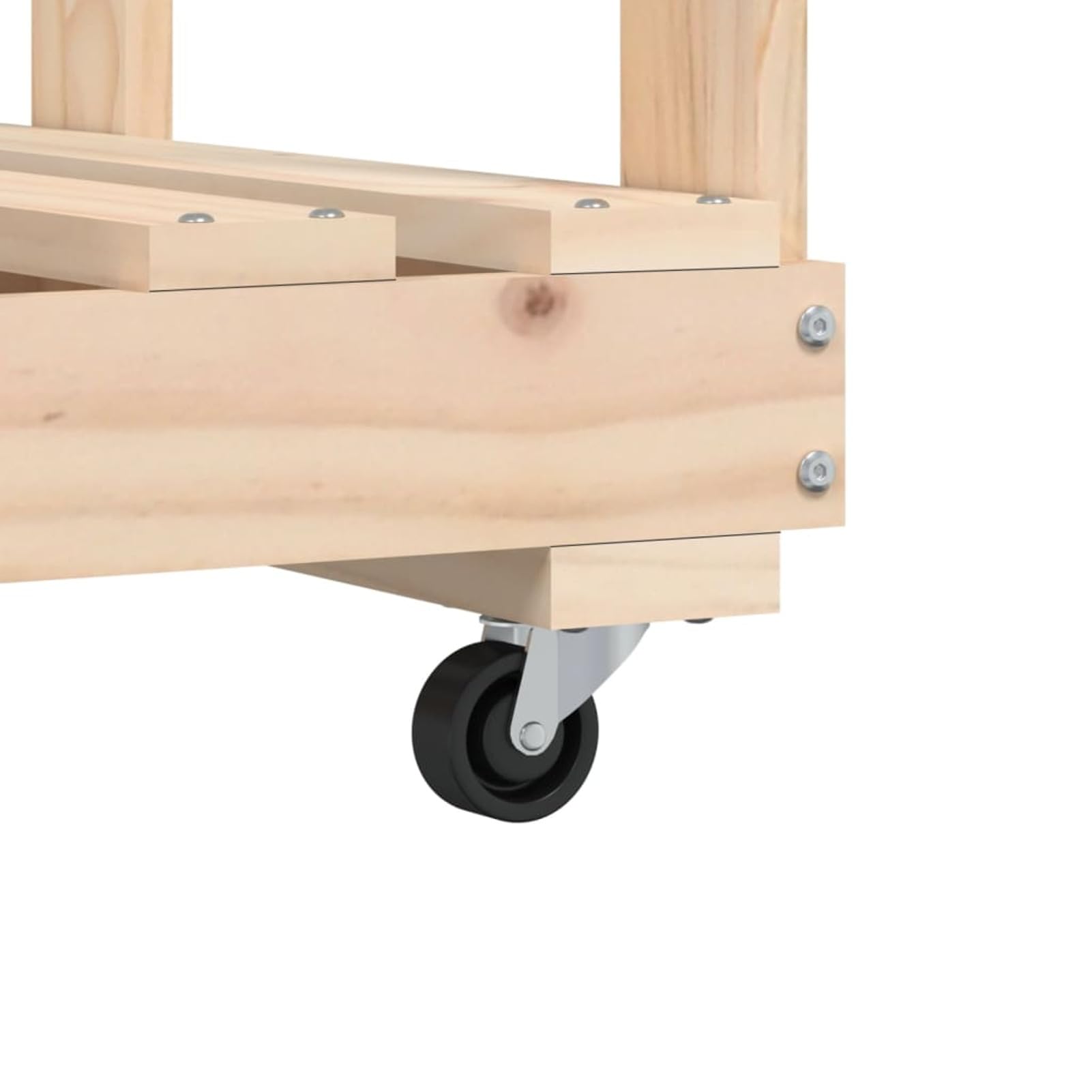 Homgoday Arredo Portalegna con Ruote 76,5x40x108 cm Legno Massello di Pino, Portalegna da Interno, Portalegna da Ardere, Porta Legna per Camino, Legnaia da Interno, Impilabile Stufa Ripiano Legno