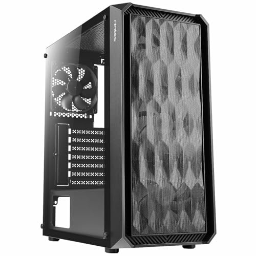Image of Antec NX292 ARGB ATX Mid-Tower Case, Tempered Glass Side Panel, Full Side View, Pre-Installed 3 x 120mm ARGB Fans in Front & 1 x 120mm ARGB Fan in Rear
