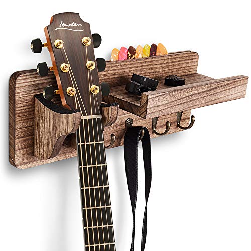 EWIGE Soporte guitarra pared, Soporte de madera multifuncional, Soporte para guitarras eléctricas y acústicas y bajos