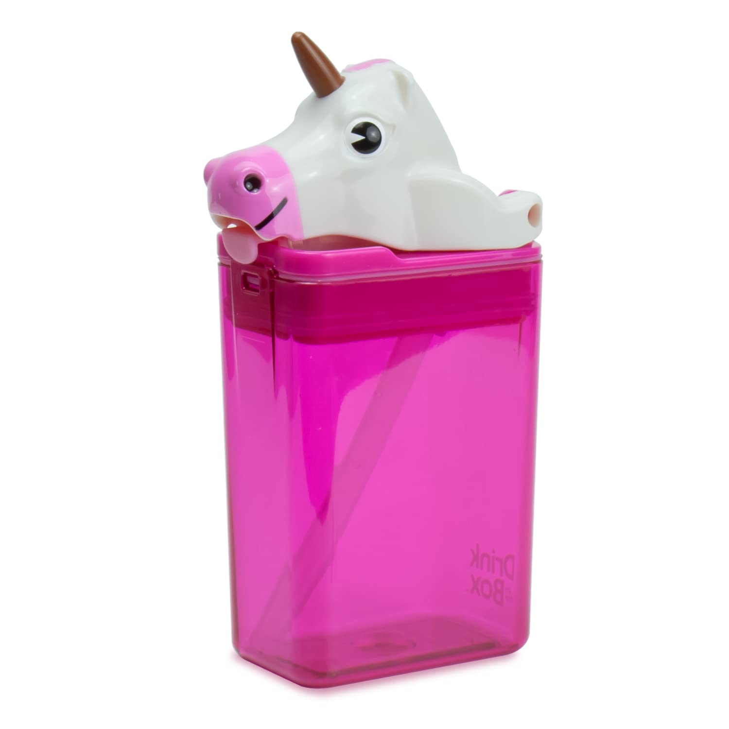 Precidio Design New 2022 Drink in the Box FunTops Eco-Friendly Reusable Drink Container, 8oz (Unicorn)